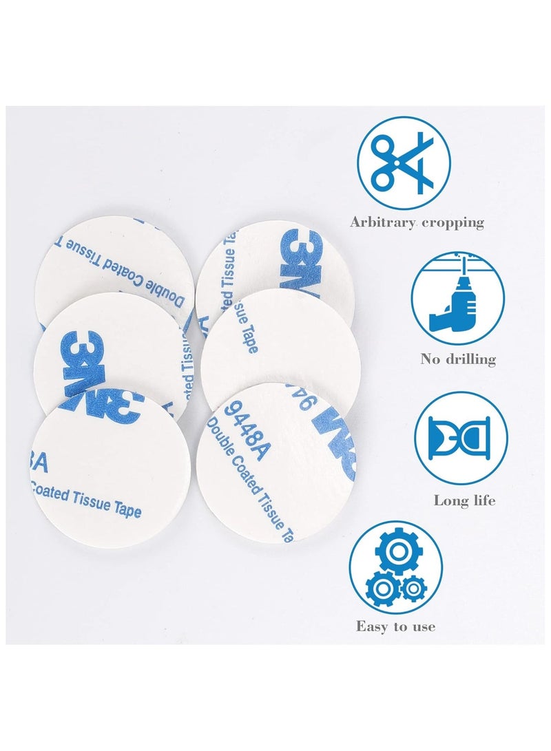 ثري ام وسادات لاصقة دائرية بلاصق 3 ام مزدوجة الجوانب، ملصقات مزدوجة الجوانب، وسادات لاصقة مزدوجة الجوانب، وسادات فوم لاصقة فائقة الالتصاق من واواسيا (لون أبيض) (100 قطعة) - Image 3